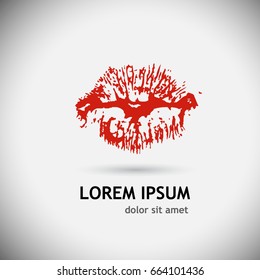 Kiss imprint. Vector