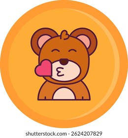 Design de ícone de vetor de linha de beijo