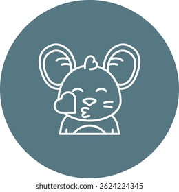 Design de ícone de vetor de linha de beijo