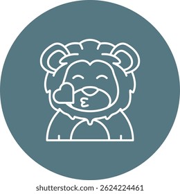 Design de ícone de vetor de linha de beijo