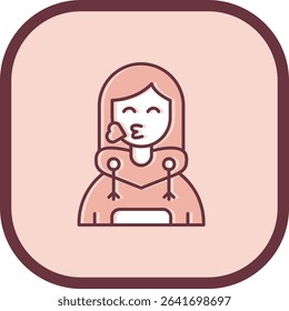 Kiss Line vector Icon Design