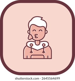 Design de ícone de vetor de linha de beijo