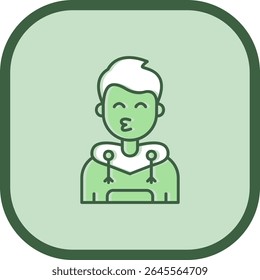 Design de ícone de vetor de linha de beijo