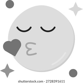 Design de ícone de vetor de linha de beijo