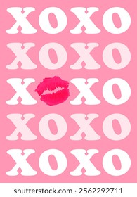 kiss lip xoxo pink valentine day background, minimalist background