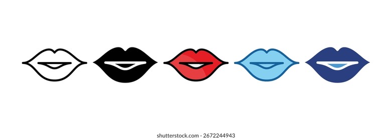 Elemento del icono de los labios del beso para el diseño