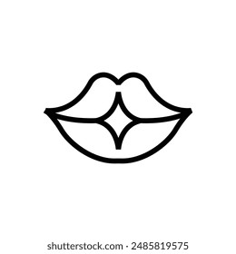 Kiss lips logo icon vector
