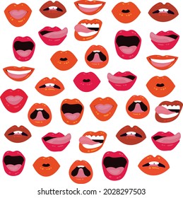 color de patrón de beso y labios sexy