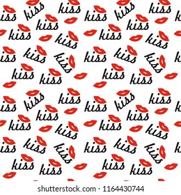 Kiss lips seamless pattern