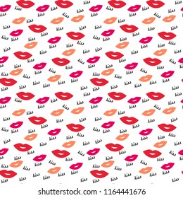 Kiss lips seamless pattern
