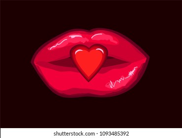 Kiss lips vector illustration