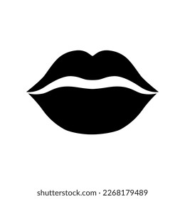 Kiss lips vector lipstick flat style icon
