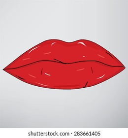 Kiss lips vector lipstick icon passion symbol people