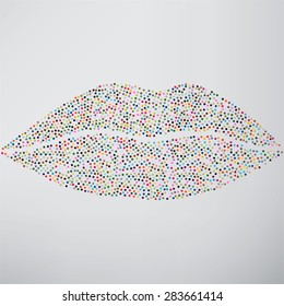 Kiss lips vector lipstick icon passion symbol people