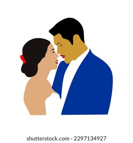kiss man lady continuous drawing single art

