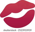 Kiss mark emoji icon. Trendy colors, popular element representing affection and love, widely used in social media. Emoticon, isolated element.