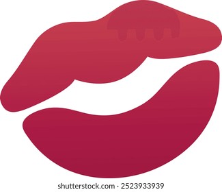 Kiss mark emoji icon. Trendy colors, popular element representing affection and love, widely used in social media. Emoticon, isolated element.