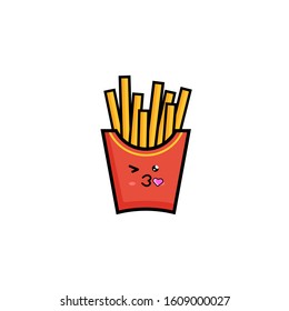 Kiss Mascot French Fries Vector Design