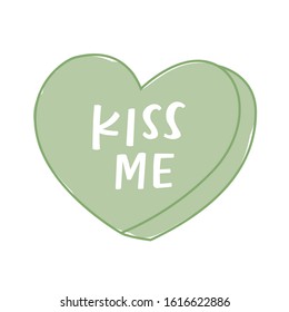 Kiss Me Conversation Heart Illustration