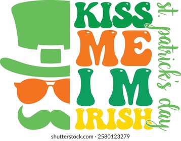 kiss me im iris st. patricks day design