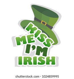 Kiss me Im Irish - design with leprechaun hat. celebration of St Patricks Day