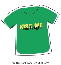 Kiss me im irish tshirt illustration vector graphic perfect for st patricks day decoration