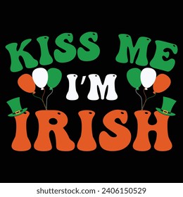 kiss me irish Retro St. Patrick's Day Typography t shirt