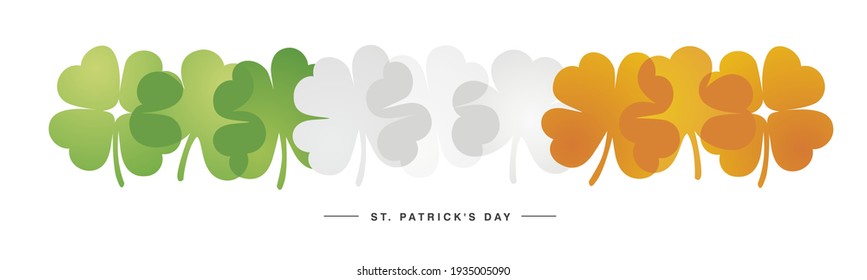 Kiss me I am Irish Saint Patrick's Day sticker label design three leaf clovers and green heart on dark green background