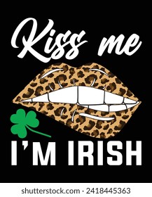 KISS ME I'M IRISH VECTOR TSHIRT DESIGN