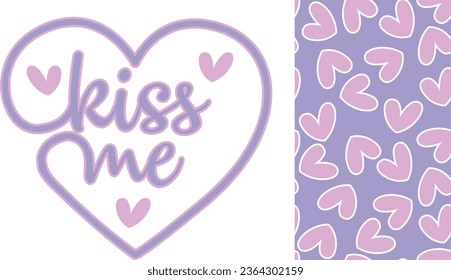 kiss me love texture heart girl