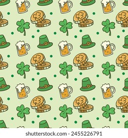 Kiss Me For Luck Seamless Vector Pattern Design