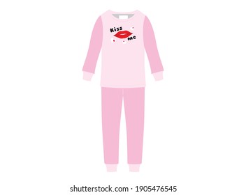 Kiss me pajamas design, vector illustration