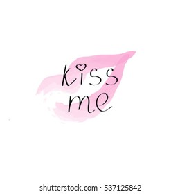 Kiss me, postcard, st valentines, minimal