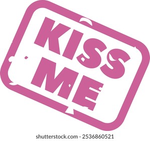 Kiss Me Valentine's Day Stamp Vector Illustration