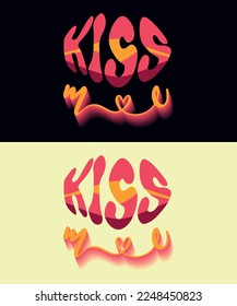 Kiss me - Vector design, Valentine's Day, T-shirt Design 