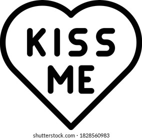 kiss me vector thin line icon 