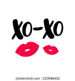 Kiss Me - XOXO - lettering card.