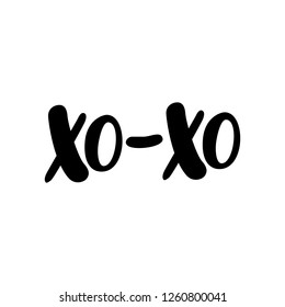 Kiss Me - XOXO - lettering card.
