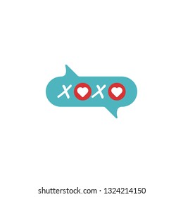 kiss, message, icon Vector illustration isolated on white background. Perfect to use for print layouts, web banners design and other creative projects - Vector