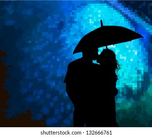 The kiss in the moonlight