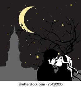 A kiss in the moonlight