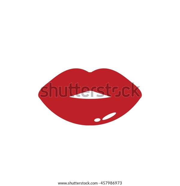 Kiss Mouth Red Vector Graphic Symbol Stock Vector (Royalty Free) 457986973