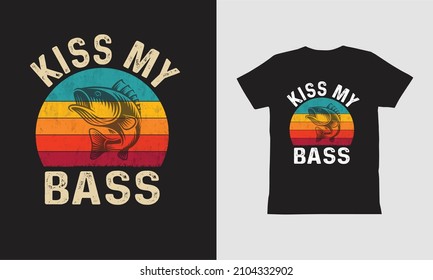 Kiss My Bass Retro-T shirt Design svg