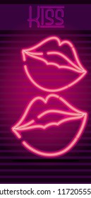 Kiss neon sign