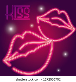 Kiss neon sign