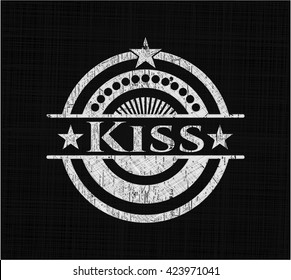 Kiss on blackboard