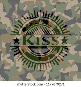 Kiss on camo texture