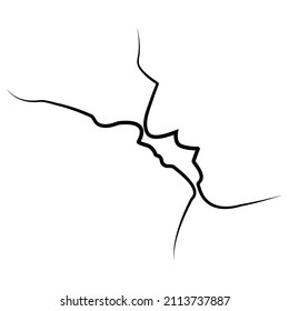 kiss on the lips vector