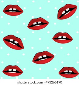 kiss pattern lips pattern  vector illustration