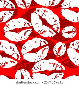 Kiss prints  seamless background, Valentine pattern design. Lip pattern design.